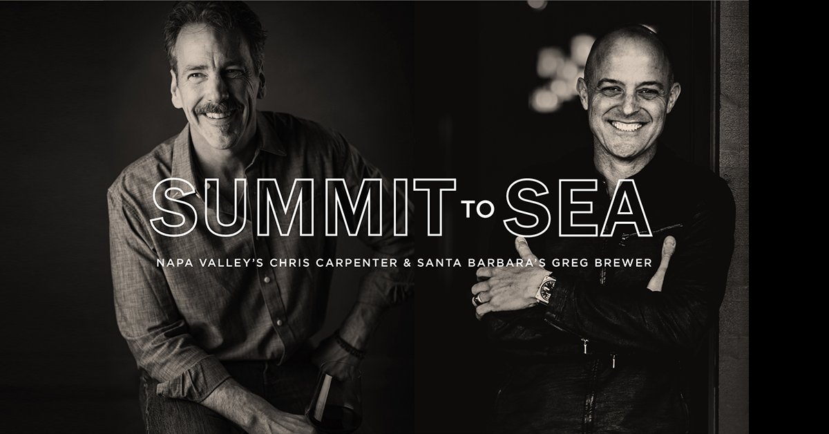 Two Virtuoso Winemakers. Two Distinct Wine Regions. One Virtual Location. Join Napa Valley’s Chris Carpenter and Santa Barbara’s Greg Brewer for #SummitToSea, a virtual experience, on August 13. Learn more at bit.ly/summittosea.