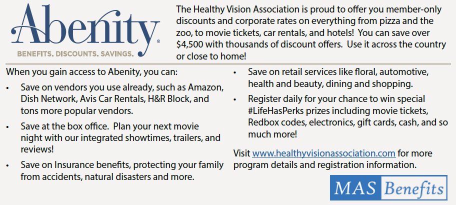 To join or for more information visit healthyvisionassociation.com