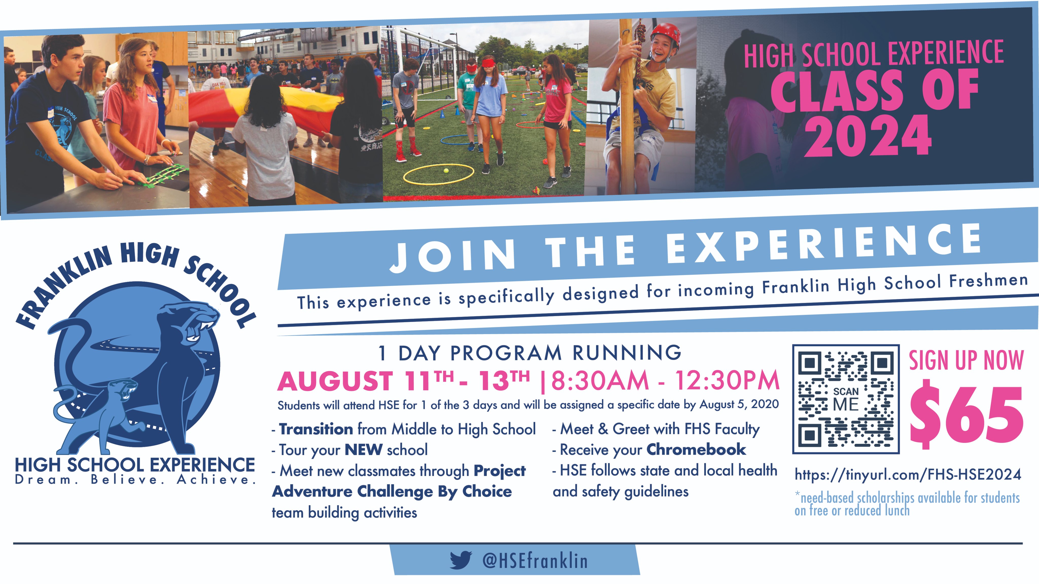 Register for the FHS High School Experience in August