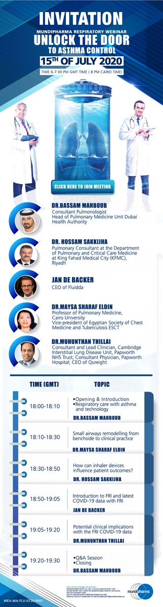Please join me, Dr Thillai (<a href="/mut75/">Muhunthan Thillai</a> ) and esteemed colleagues from the Middle East for this webinar discussing #fri in #covid19 
!

<a href="/FluiddaNV/">FLUIDDA</a> <a href="/MundipharmaTalk/">Mundipharma</a> 

us02web.zoom.us/webinar/regist…