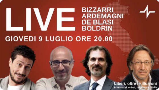 Alle 20 sul Canale Youtube di <a href="/liberioltre/">Liberi, Oltre le Illusioni 🇺🇦🇪🇺</a> con <a href="/LucaBizzarri/">Luca Bizzarri</a> <a href="/DeShindig/">Costantino De Blasi</a> e <a href="/micheleboldrin/">Michele Boldrin</a>, che serata!