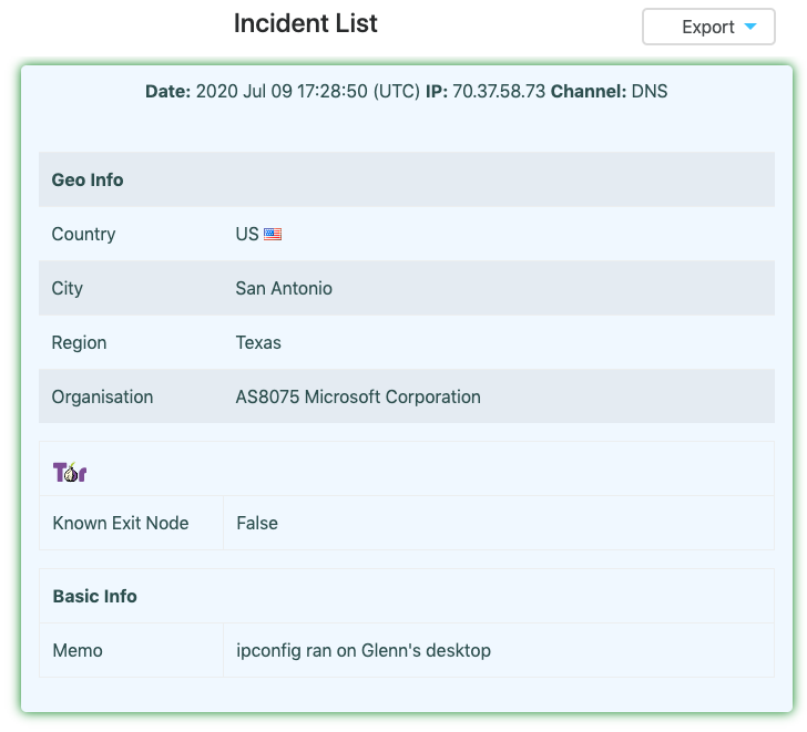 Out walking the dog and had a mild heart attack with this  @ThinkstCanary alert popup on my phone."ipconfig ran on Glenn's desktop"Seems M$ uploaded the token and analysed it (I created it about four hours ago).