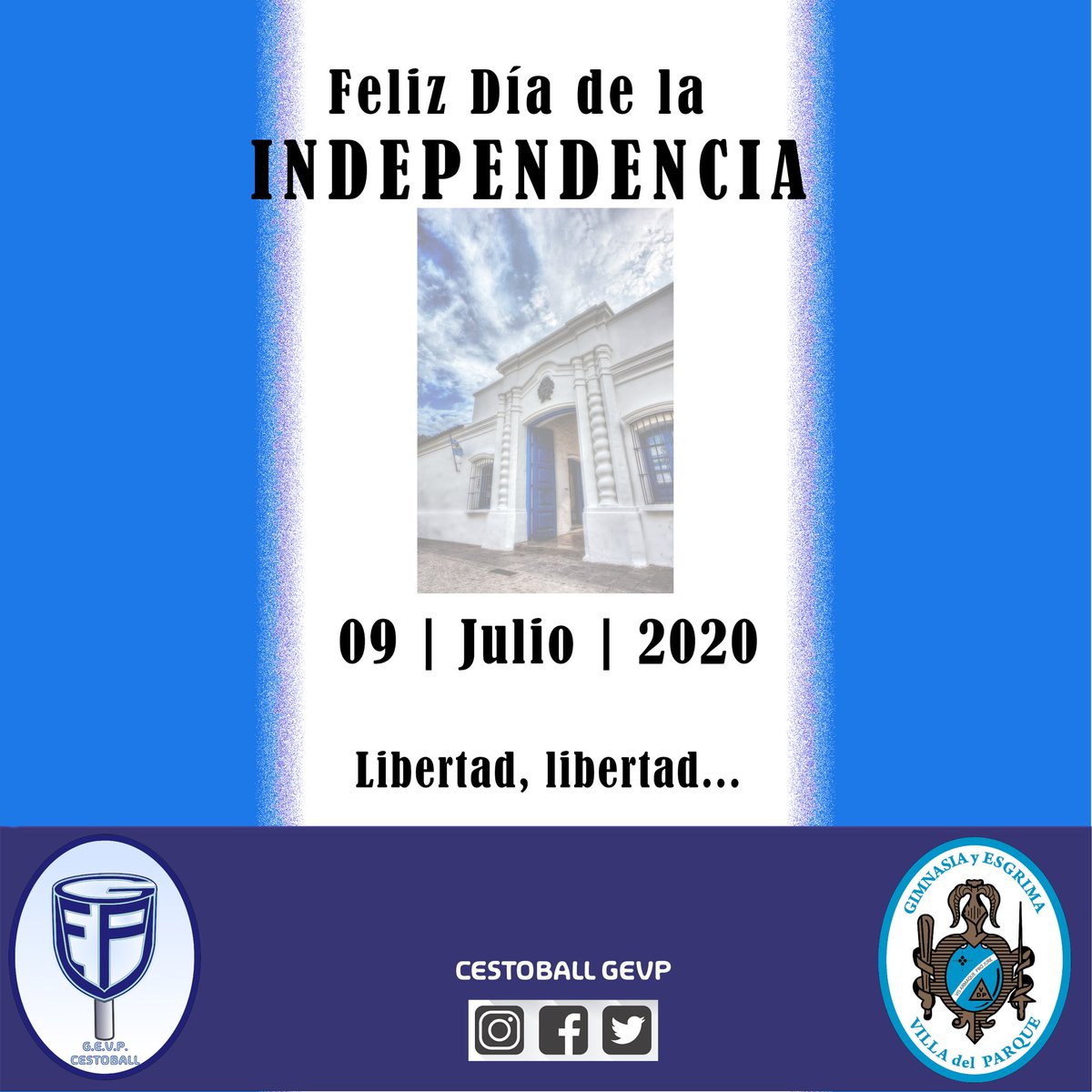 FELIZ DIA DE LA INDEPENDENCIA !!!
⛓🇦🇷 💪 🏐 
#QuedateEnCasa
#Pormascestoball
#jugaundeportenacional
#cestoballgevp 
#cestoballdeporteargentino 
@club_gevp