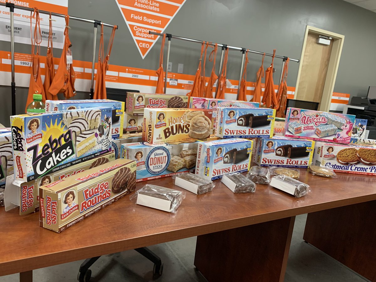 glendawisch's tweet photo. We sure have enjoyed #littledebbieweek here at HD #1771. Thanks to all our hard working associates. @hollytate122 @thdsandi @hollycSM1771 @DaisyAdame9 @Mountaindaisy68 https://t.co/kjMZIGBAlE
