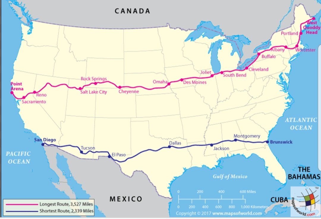 1 day left to take part in our Ultimate Challenge. 
Here is a look at the 'Coast to Coast' route across the USA that we have asked you to attempt. The shortest route is 2671 miles.
How many have you done towards your house total?
#resultsby6pmFriday #coasttocoast #giveitago
