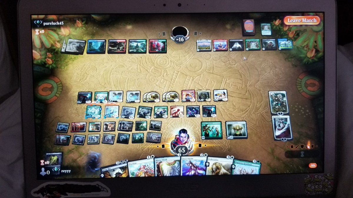reyyystation's tweet photo. Lol jesus look at this madness. My entire deck is on the board basically lol  #MTG #MTGA #Mutate #quadcolor https://t.co/wyL2giOe5V