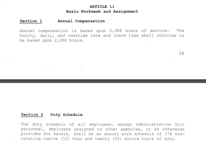 The PBA outlines specifically how compensation works, when tours of duty occur, and when overtime begins to accrue. Anytime officers work outside of their schedule, they are eligible for overtime hours (see collars for dollars above for how common this is) #NYPDExposed