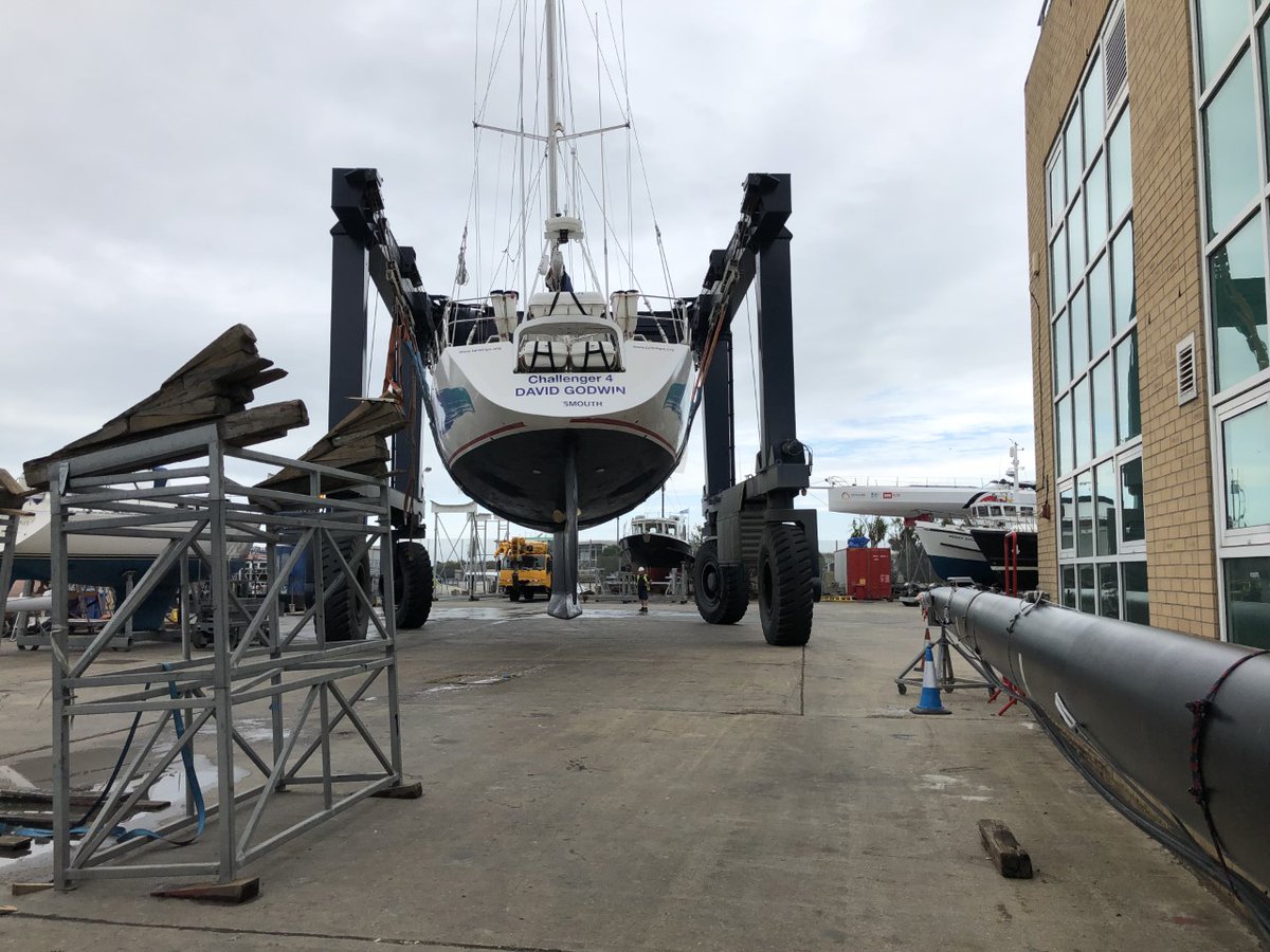 TallShipsYT's tweet photo. Challenger 4 is now back in the water! 🌊Hooray!⛵🎉
#TSYT #Challenger4 https://t.co/tF6R3fKz99