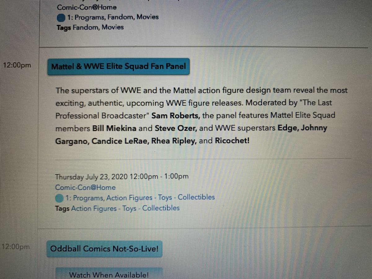 @FullyPoseable looks like Thursday, July 23rd at Noon PST for Mattel SDCC panel. #ONEFIGCOMMUNITY