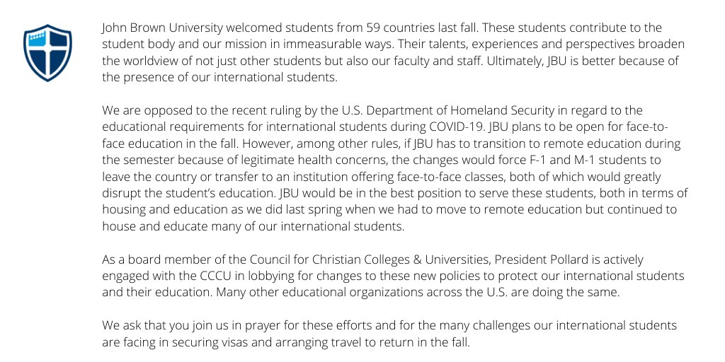 JohnBrownUniv's tweet photo. A statement: https://t.co/hE44nsNY3d