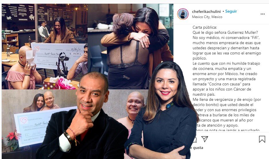 qtf's tweet photo. "Qué le digo señora Gutierrez Muller? No soy médico, ni conservadora “Fifi” [sic]...", respondió la creadora de 'Cocina con causa', que apoya a los niños con cáncer en México.
#AlAireQTF https://t.co/WXrMpfHkrF