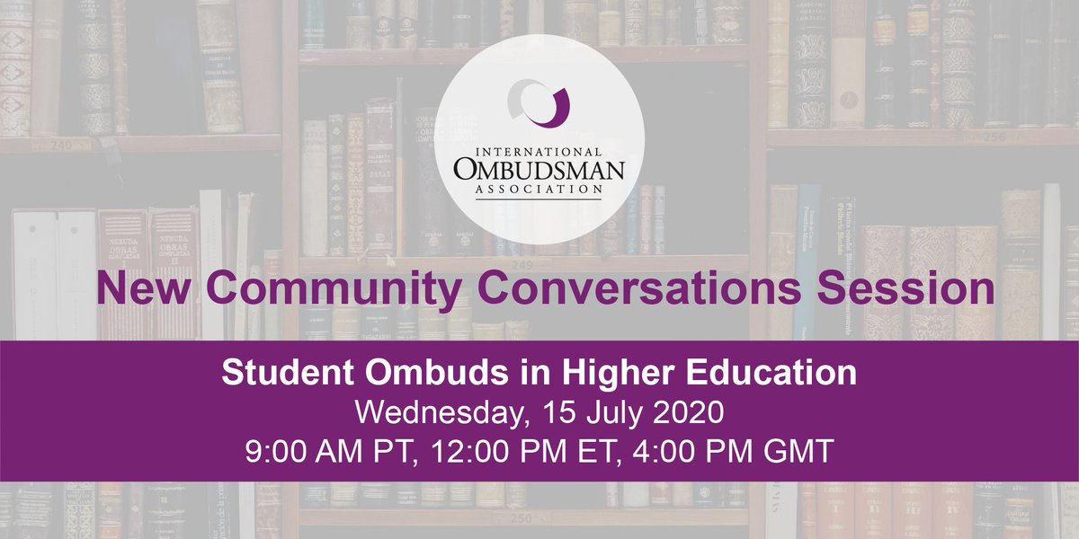 Discuss how the higher ed experience has changed &amp; how #ombuds can help students &amp; institutions navigate the challenges. Remote learning, safety, and racism are compounding, join #IOAOnline as we encourage and support each other and discuss new strategies. bit.ly/2W4NPpt