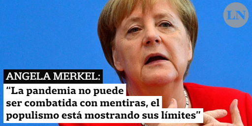 LANACION's tweet photo. ANGELA MERKEL: “La pandemia no puede ser combatida con mentiras, el populismo está mostrando sus límites” | ¿Qué te parece? https://t.co/ChfEoXHuPd