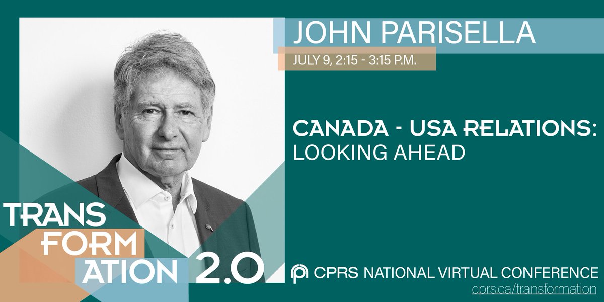 CPRS_Atlantic's tweet photo. We're looking forward to the upcoming keynote at #Transformation20 - "Canada - USA Relations: Looking Ahead," presented by @JohnParisella, Sr Advisor @NATIONALPR - A very timely topic, indeed!

#CPRS2020 #CPRSProud https://t.co/d82IQbwFNg