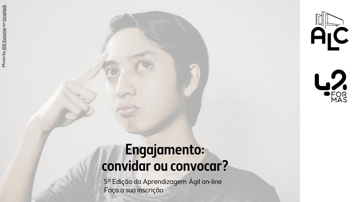 Quando podemos escolher no que investir tempo, o engajamento nasce forte e duradouro. 
Não sabe como?
Pegue uns insights na 5a edição da Aprendizagem Ágil on-line: bit.ly/5aedicao
Apoio: <a href="/42formas/">42formas</a> 
#alc #alcsaopaulo #alcsp #42formas #aprendizagem #futuro #agilelearning