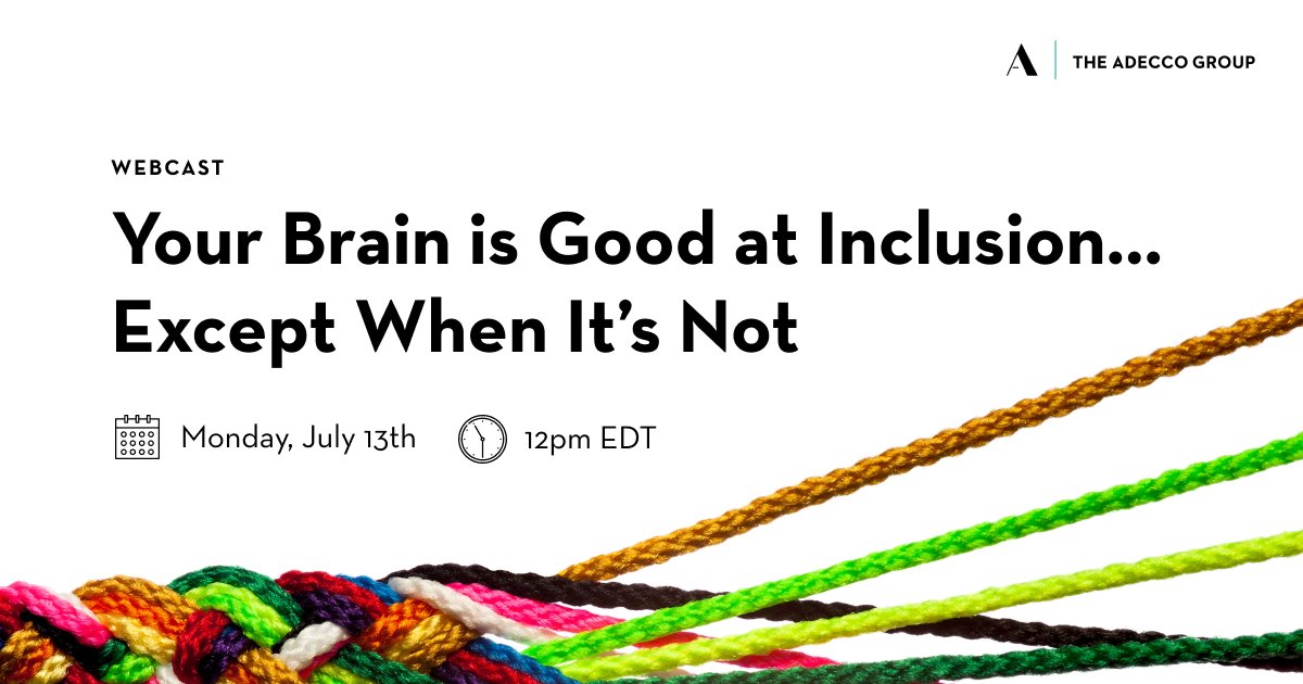 AjilonMilwaukee's tweet photo. Last chance to sign up! Our special diversity and inclusion webcast “Your Brain Is Good at Inclusion, Except When It’s Not” featuring expert Dr. Steve Robbins is Monday at noon EDT. https://t.co/lyXHaiqQUq https://t.co/nDJwDAnY7q