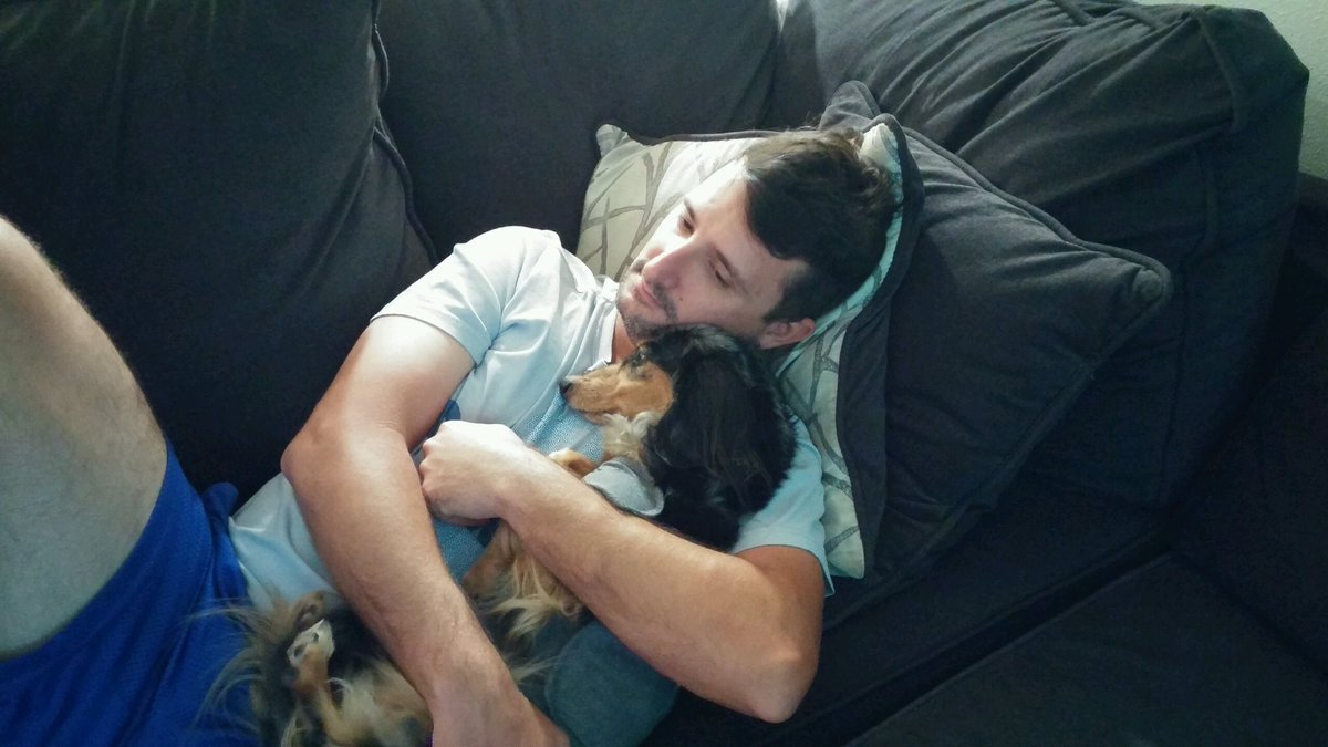 LeOslice1's tweet image. This is my Thunder buddy for life! Anyone else&apos;s Pet require a thunder buddy? Let&apos;s see em! #thunderbuddy