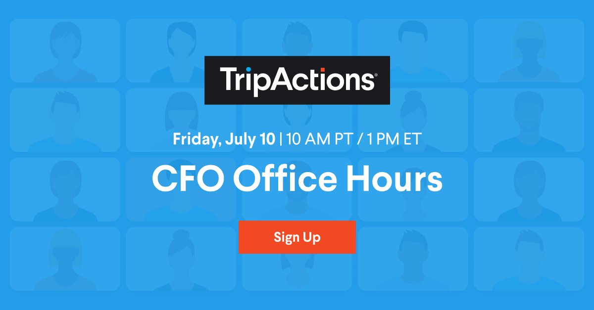 Navan's tweet photo. 📣Finance leaders: Join our upcoming CFO Office Hours on Friday, July 10 at 10AM PT / 1PM ET / 6PM BST. Connect with fellow #finance execs and share ideas on how to keep employees safe while keeping costs down to get back to business. 

Sign up here 👉https://t.co/RVdKSwiRMo https://t.co/EaMBCR6LA5