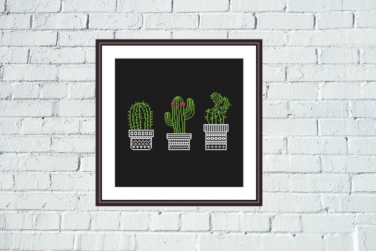 Cactus cross stitch jpcrochet.com/products/cactu… #Cactus #flowercrossstitch #crossstitch #moderncrossstitch #crossstitchpattern #xstitch #xstitching #simplecrossstitchdesign #embroidery #Flowers