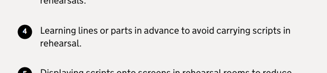Ooooh, controversial: you should be off-book from day 1 of rehearsals.Some directors will hate that, right? But on the other hand, if someone's being slow to learn their lines you can now say 'THE GOVERNMENT SAYS YOU HAVE TO.'