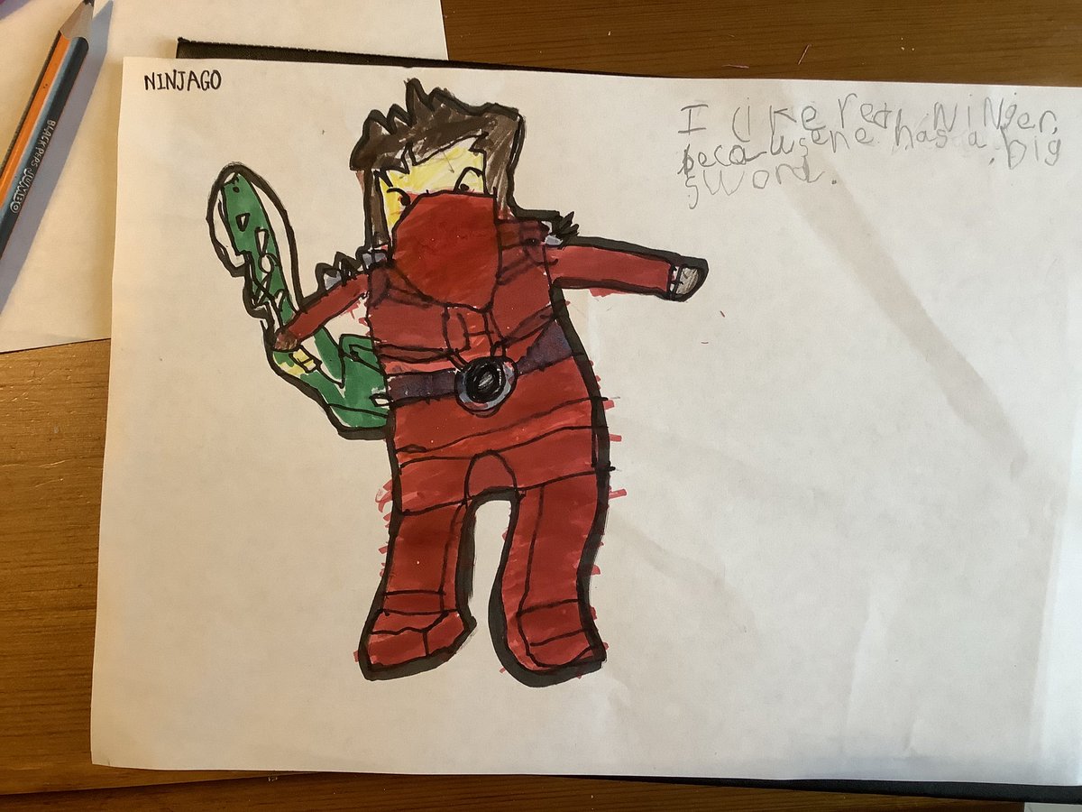 oak_with's tweet photo. I like red Ninger, because he has a big sword. @MissBethan1 #onareception https://t.co/TC69aHJjgM