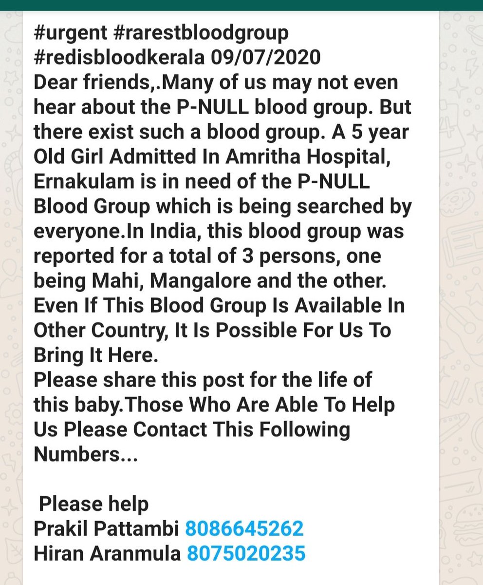 Shashi Tharoor Have Been Asked To Share This Request For An Extremely Rare Blood Type P Null To Save The Life Of A Baby In India Anyone Able To Donate This