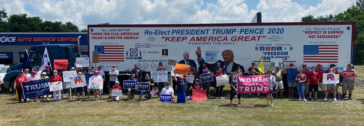 Not the welcome that @JoeBiden was expecting in Dunmore, PA today, but the one he deserves. #LeadRight #MAGA2020 #KAG2020