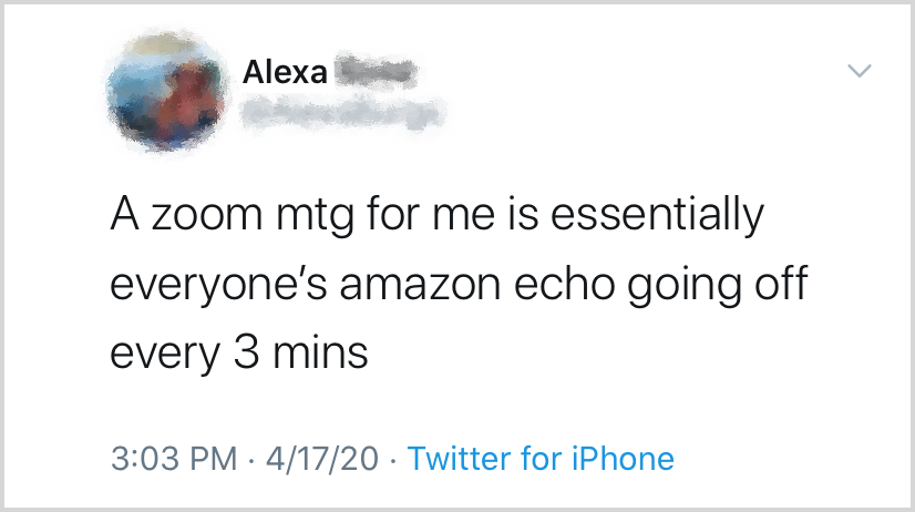 Because of the pandemic, video calls & meetings have become indispensable tools for work, school and socializing. For those named Alexa (& similar), however, it's yet *another* arena in their life where  @Amazon's unethical name choice for  @Alexa99 dehumanizes them.  #AfterAlexa1/