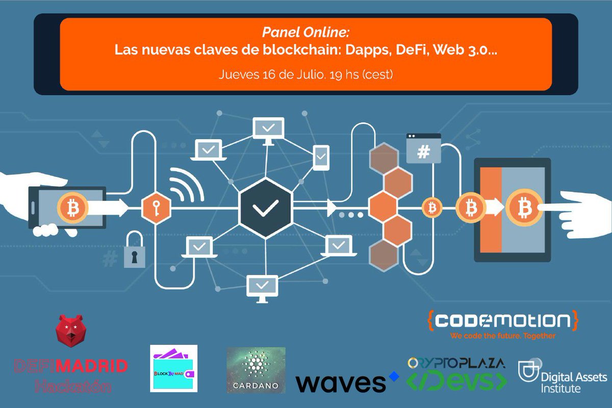 Juan_A_Lleo's tweet photo. Panel On-Line: Las nuevas claves de blockchain: Dapps, DeFi, Web 3.0...
Próximo Jueves 16 de Julio
Más Información en el enlace a continuación:
https://t.co/hOZmqEr7VK https://t.co/XYXNslJvWk