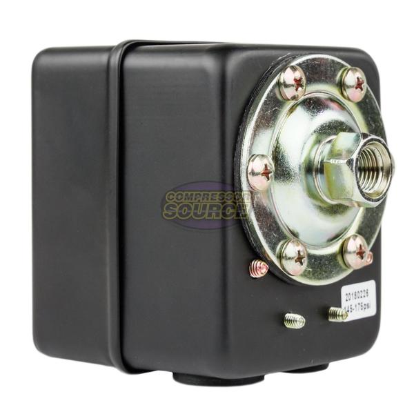 CompressrSource's tweet image. Single Port 145-175 PSI Metal Housing Pressure Switch

Features:

 Preset ON/OFF Pressure: 145-175 PSI

1/4&quot; FEMALE NPT TANK CONNECTION

1/4&quot; COMPRESSION UNLOADER VALVE

#aircompressor #compressorsource #pressureswitch #aircompressorparts #compressedair

ow.ly/4mPj50AueA8