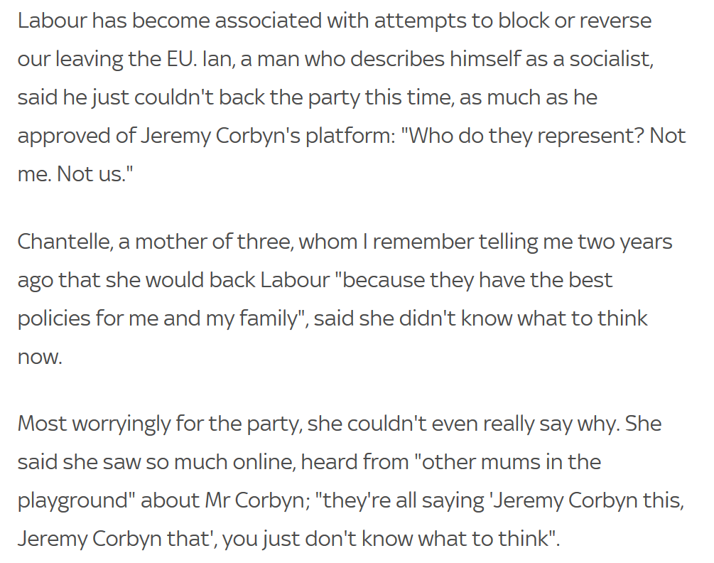 Now he could see the mood changing, and Brexit was crucial to that. There's been a concerted effort to downplay the importance of Labour's shift on Brexit for the election result, but Goodall saw clear evidence of it on the ground.