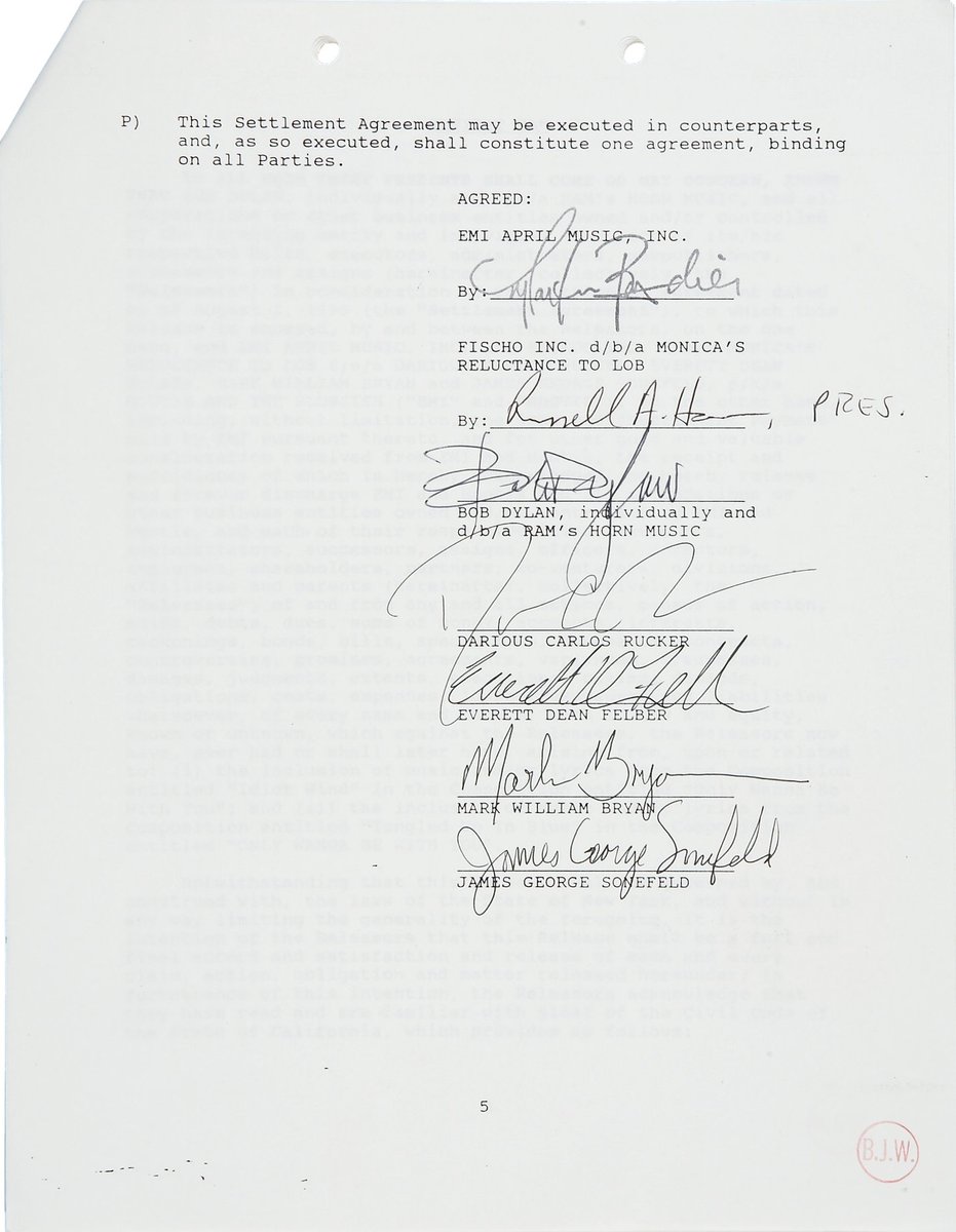 "[Bob Dylan] alleges that Hootie used ... certain music ... without [his] consent."I love Dylan as much as anybody ever, but for Pete's sake the man has $350K just in Hootie & The Blowfish money. He can afford to give Billy Emerson a proper credit.  #JusticeForBillyTheKid (1/10)  https://twitter.com/phoebe_bridgers/status/1278502782719287296