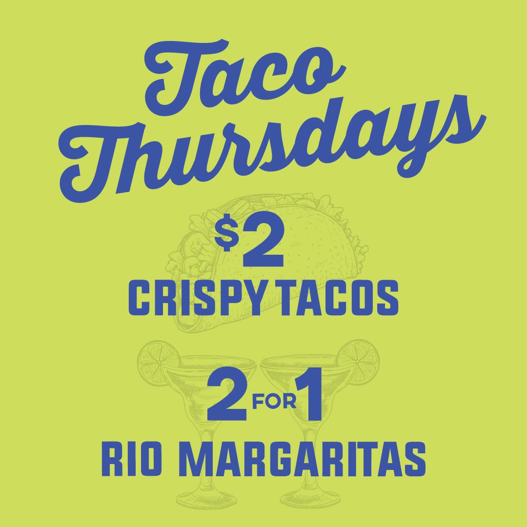 RioAzulPS's tweet photo. Our favorite day... Taco Thursday! Enjoy 2 for 1 Rio margaritas and $2 crispy tacos! Available today from 4-6PM! ๐ฎ๐ฎ๐ค Order online or call us at 760.992.5641! https://t.co/004p7ASnoa
#RioAzulPS #RioAzulMexicanBarandGrill #PalmSprings #PalmSpringsLifestyle
#DineGPS #Cocktails https://t.co/OUf9qFkkP7