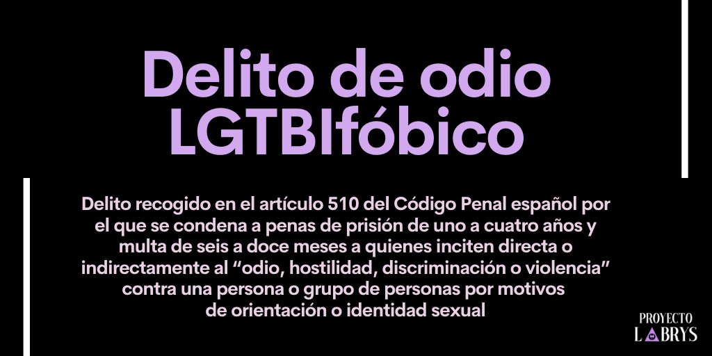 proyectolabrys's tweet photo. Cerramos el #Vocabulabrys con tres conceptos que nos gustaría que dejaran de formar parte de este diccionario: #DelitoDeOdioLGTBIfóbico, #Lesbofobia y #Estigma.

Gracias por seguirnos hasta aquí 💜
Consulta todos los términos del #DiccionarioLabrys aquí 👉https://t.co/RVGxzx6qy1 https://t.co/TmCCE0l8kE