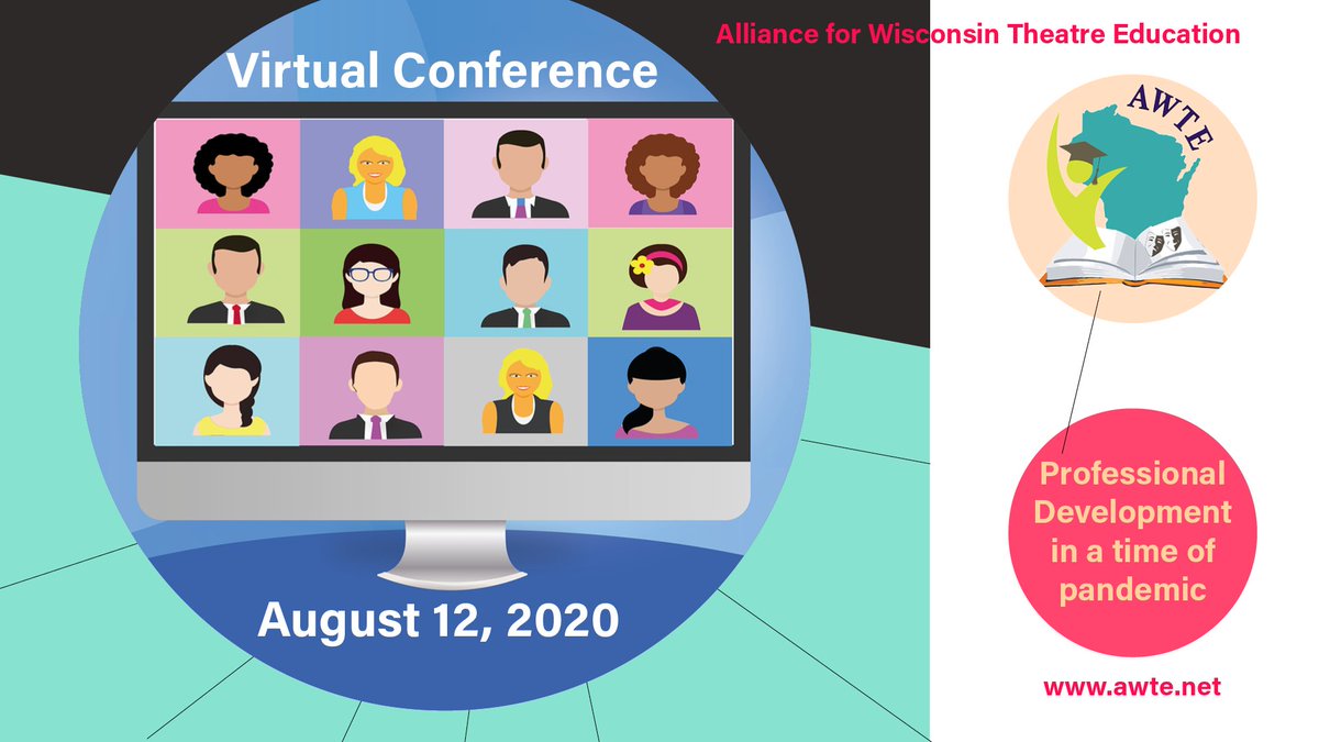 AWTEorg's tweet photo. Current and future WI theatre educators! Get some PD hours and register for the 2020 AWTE Virtual Conference coming up on August 12! Follow the link for more info: https://t.co/46g1BJbTrd #theatreed #theatreinwisconsin #theatreeducation https://t.co/Da5Ryngb1t