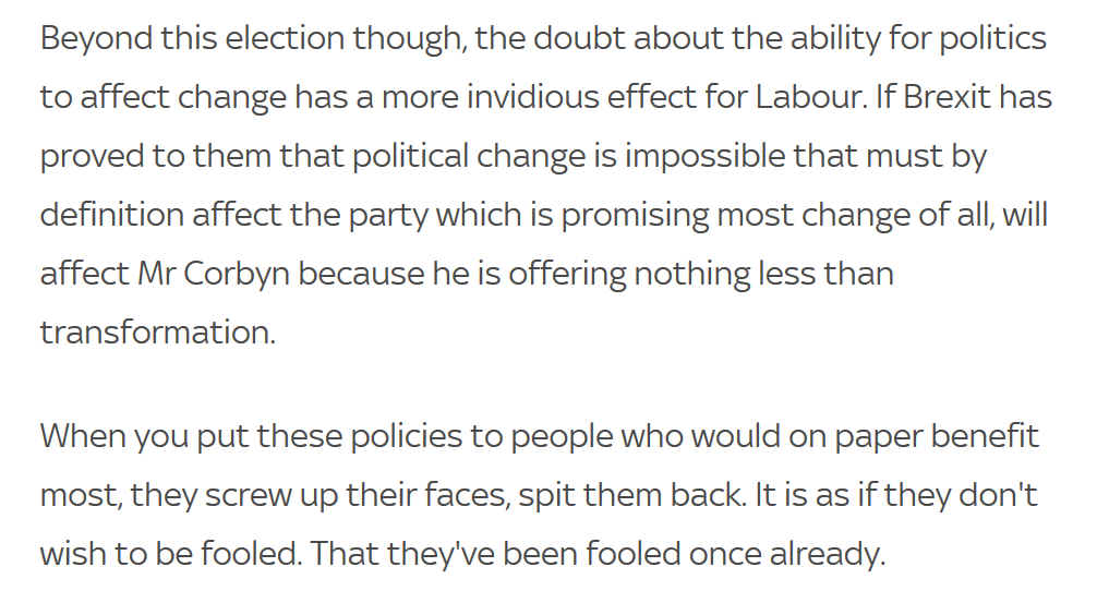 Again, this is really sharp and quite persuasive. We're not talking about the whole electorate or the whole working class here, but a strategically important set of voters whose support Labour lost, to devastating effect.