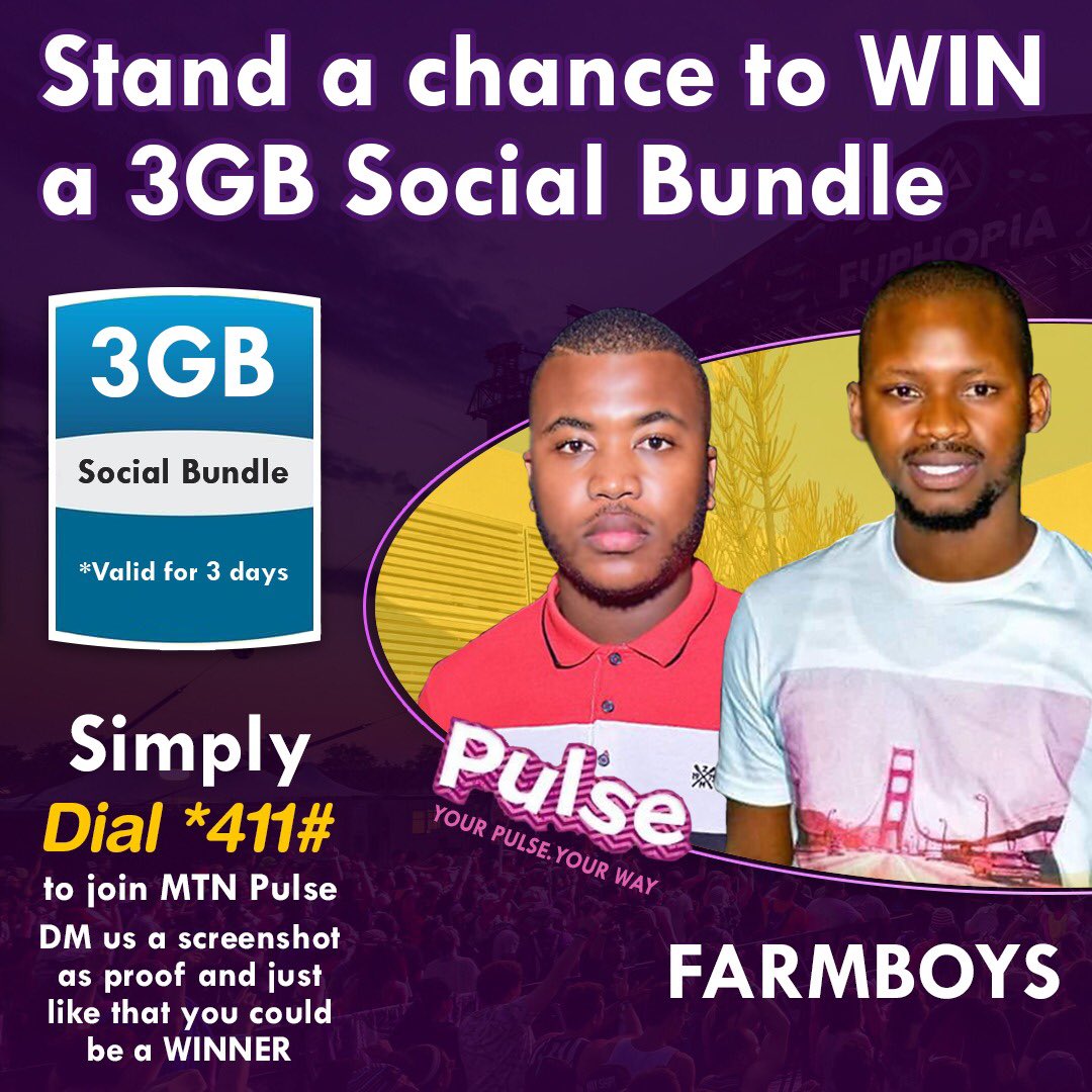 Dj_Siyesta's tweet image. STAND A CHANCE TO WIN 3GB MTN SOCIAL MEDIA DATA BUNDLES

To Win Simply Dial *411# and JOIN MTN PULSE and then DM me a screenshot as PROOF!

#WeGotU
#BozzaNetwork
#EverywhereYouStay #1millionGraves #gomora #malema