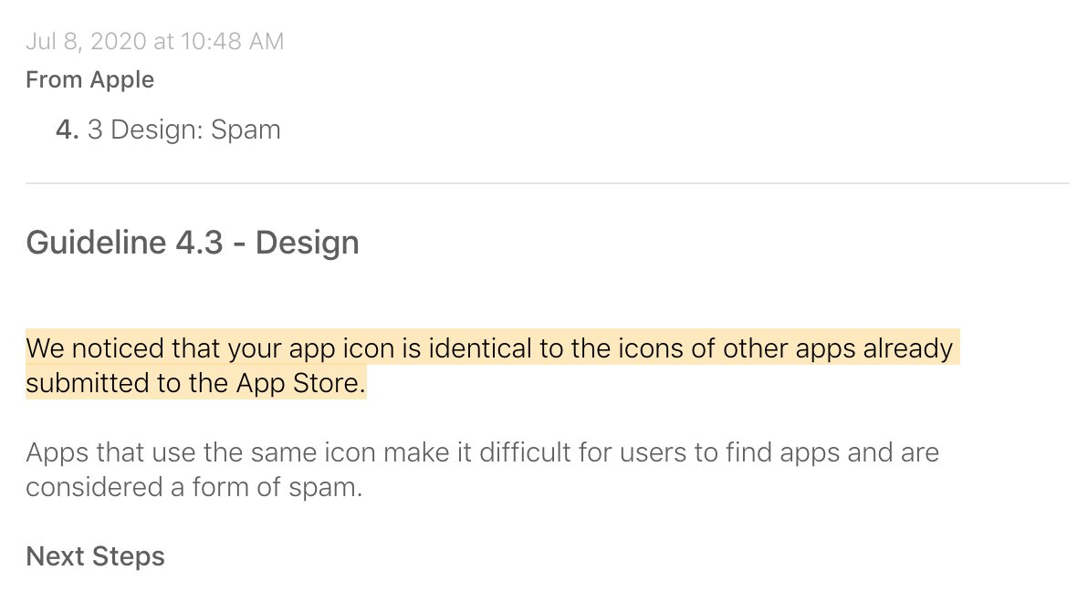 panic's tweet photo. 🥴 That was close! The latest Prompt update was rejected because our icon, despite being the same for 9 years, was "identical to the icons of other apps" (?) and "spam". Cooler heads prevailed. It's out!

(New devs take comfort: after 20 years, even Panic gets Reviewer Roulette®) https://t.co/3ZmXmZwdta