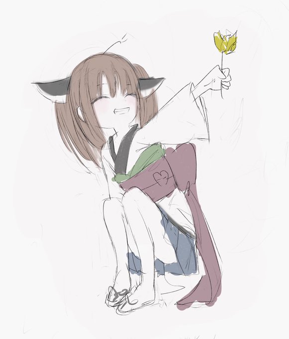 きりたんがお花をくれた 