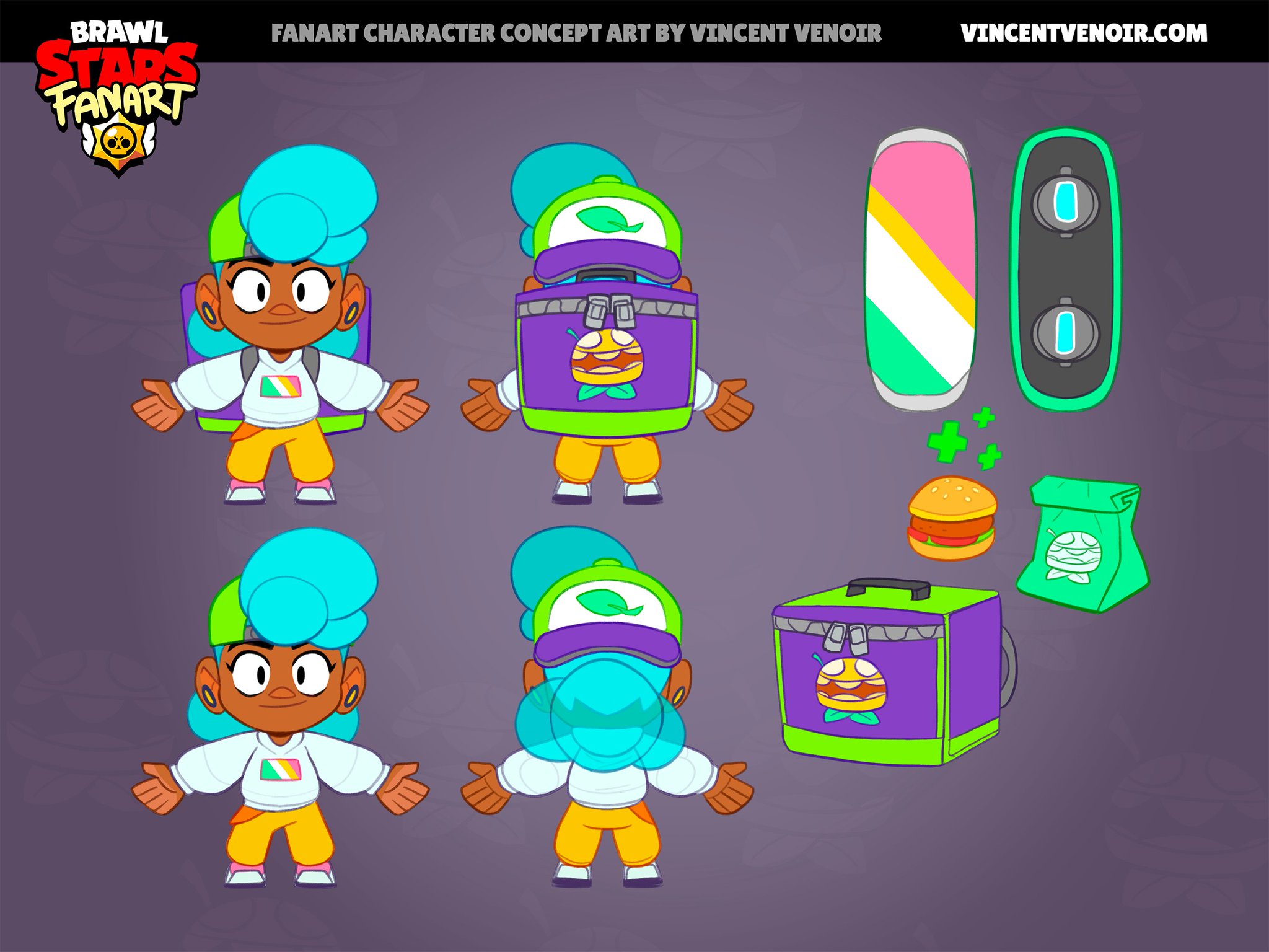 Vincent Venoir Pe Twitter Slide Is My Second Fanart Character For Brawl Stars He S Got Some Heal Meal For You And Don T Worry It Ll Be Delivered Fast Character Is Of - brawl stars brawler pintor