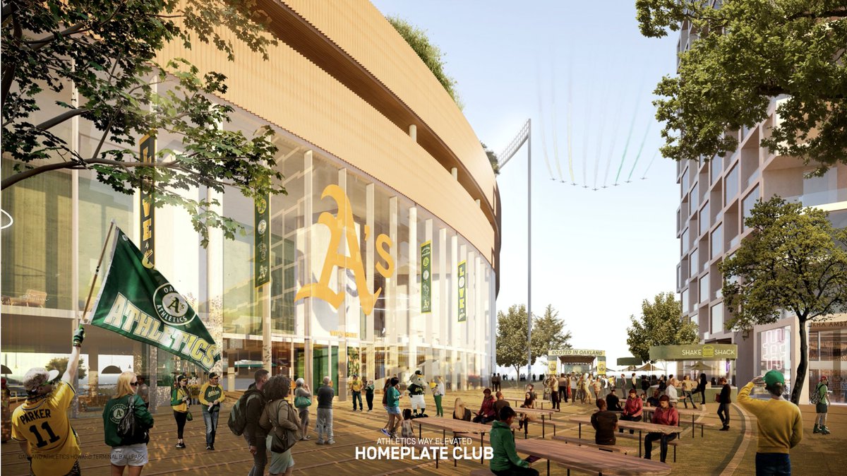 Athletics Way will be lined with retail. It will be awesome. Great place to grab a beer or bite of food ahead of the game. The waterfront parks will be a signature item too especially with the cranes. #rootedinoakland https://t.co/UDqPz3xNec https://t.co/0dFI3cOlMw
