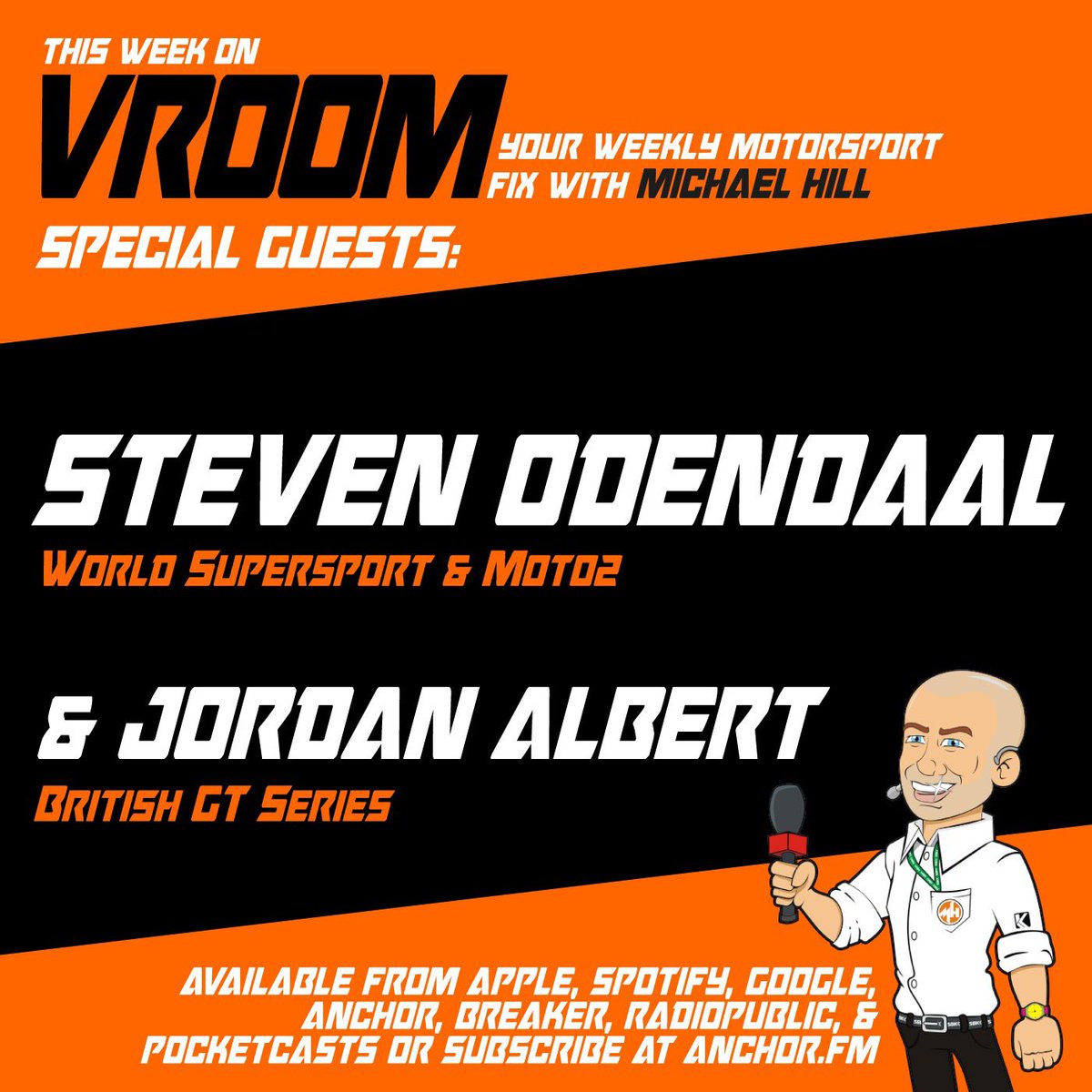 How many #Moto2 chassis has <a href="/ODEND44L/">Steven Odendaal</a> ridden on? And could <a href="/JordanAlbert/">Jordan Albert</a> be interested in switching to 2 wheels? DOWNLOAD Episode 2 of #VROOM and find out! 

anchor.fm/vroom-podcast/…

If you enjoy the show why not SUBSCRIBE 🙏 Next week we chat to Lukas Tulovic &amp; <a href="/CarruthersSays/">Paul Carruthers</a>