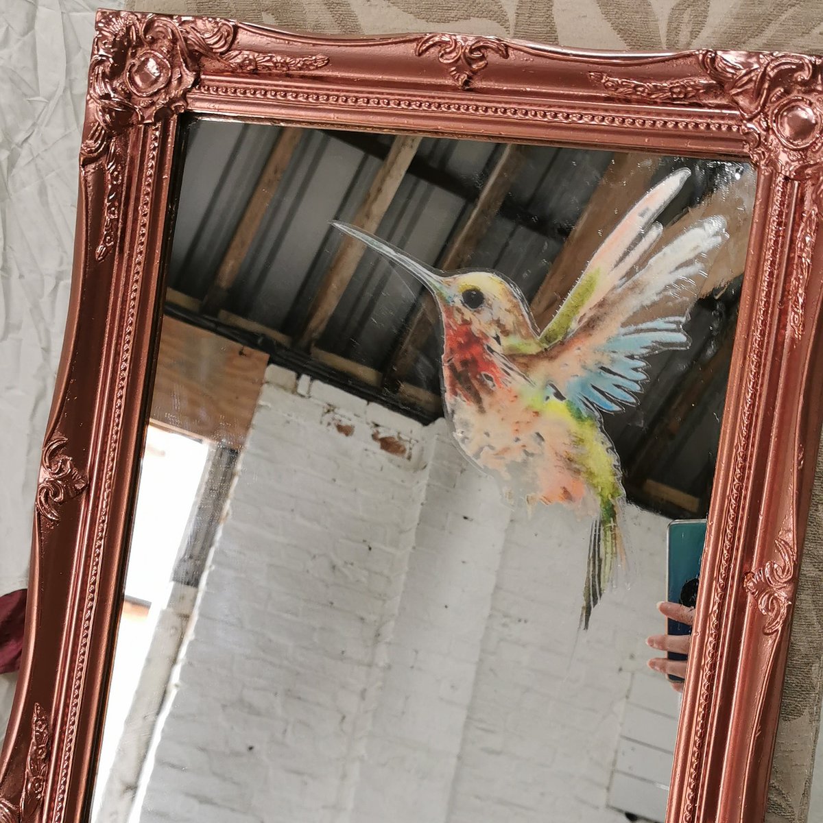 Cute little mirror I've been working on today!.. #refurbished #reloved #rosegoldlove #livelovefarm #bossbabe