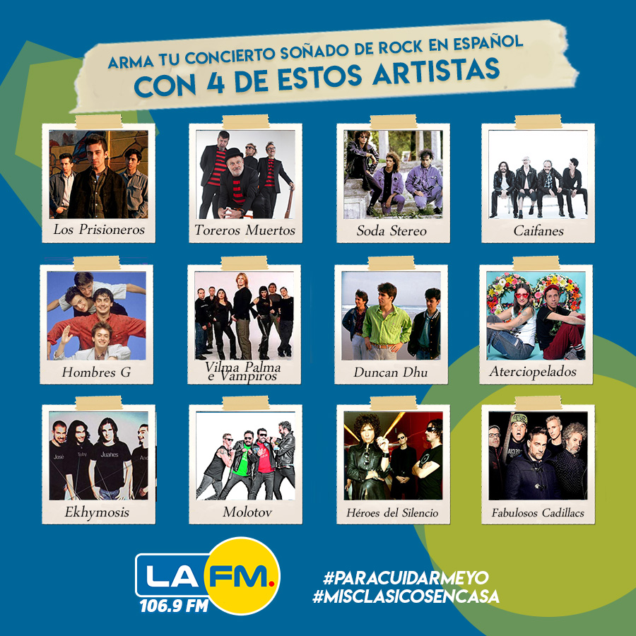 lafmmedellin's tweet photo. ‼️Este es el jueves de Clásic Show‼️
Si pudieras armar un concierto con 4 bandas de rock en español al finalizar el confinamiento 
¿A quienes escogerías? ⚡🤩🤘🎶
  #ClasicoHerrera #annyprix🐿️ #Driccer1975 #MisClasicosEstanEnCasa #clasicshow https://t.co/5x21Emq4Nj
