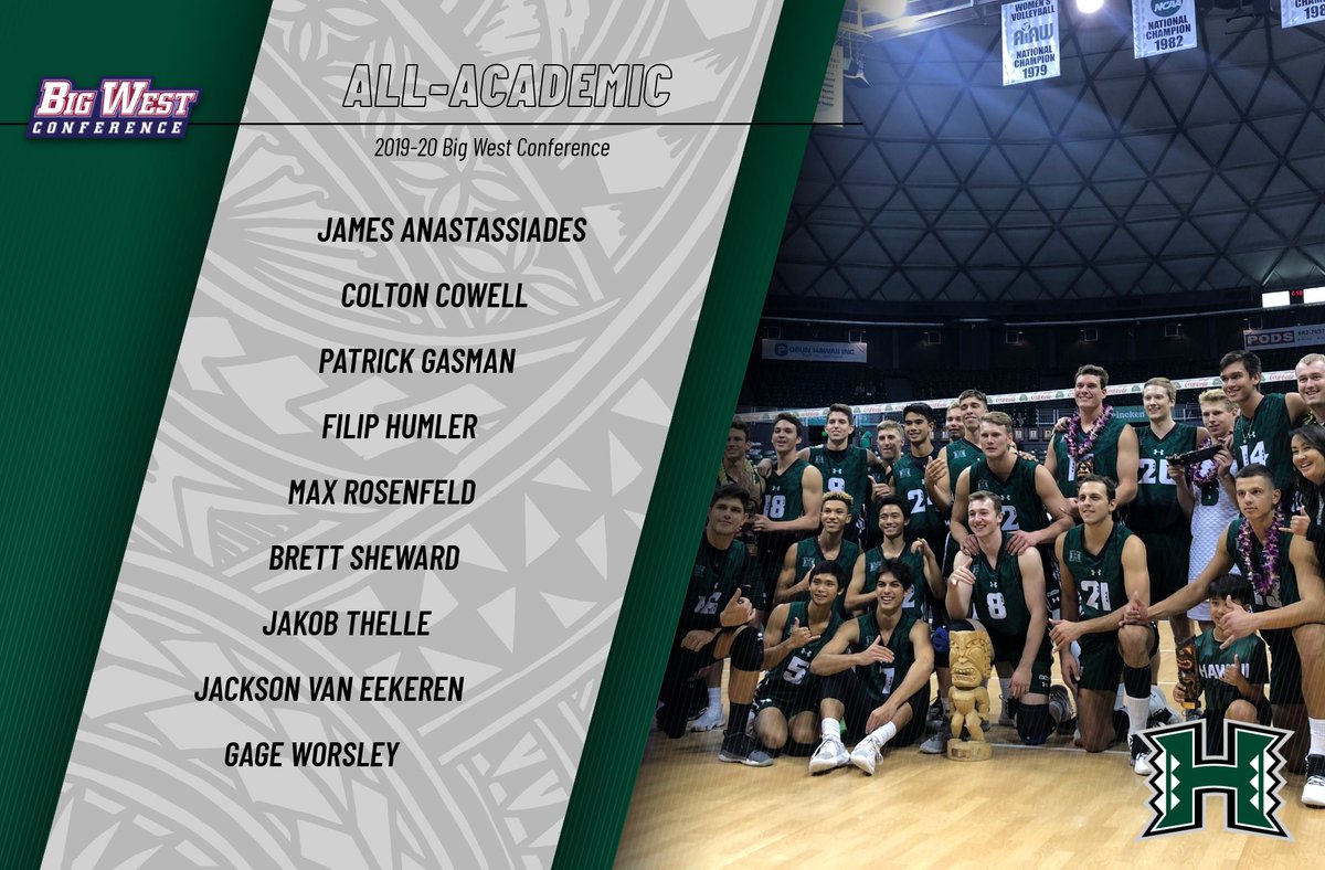 Big shout-out to our 
<a href="/BigWestSports/">The Big West</a> All-Academic student-athletes! #HawaiiMVB was tied with UC San Diego for the most honorees with nine!

#WarriorBall20