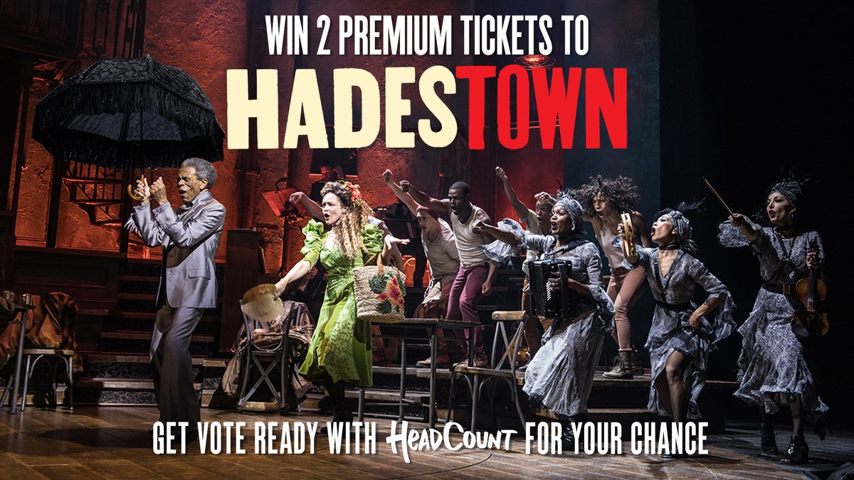 hadestown's tweet image. Your vote can help create the world we dream about. From now until October 1, get ready to vote with @HeadCountOrg at HeadCount.org/Hadestown or text VOTER HADESTOWN to 40649, and you&apos;ll be entered to win 2 premium tickets to @Hadestown in 2021. #BroadwayVotes