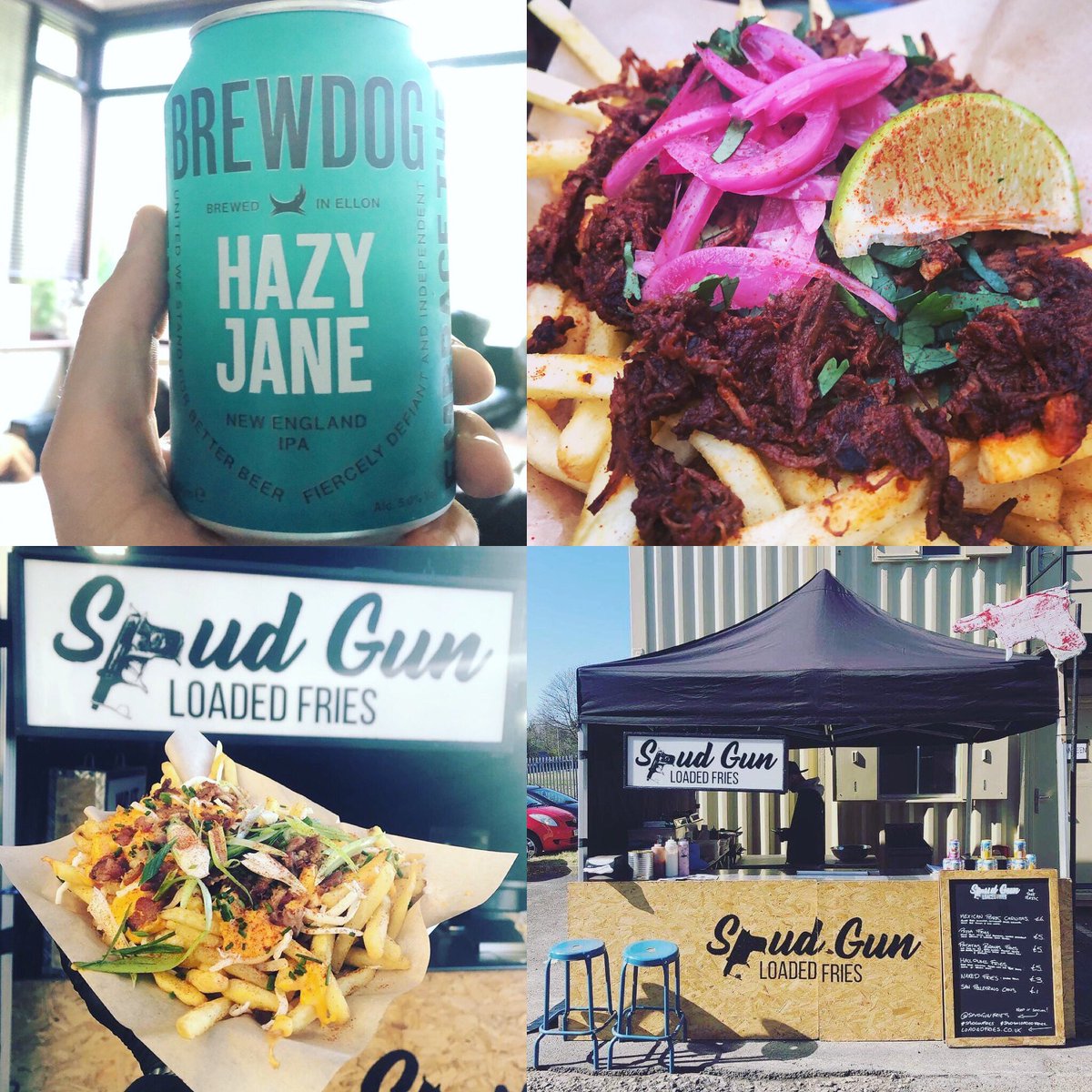 SpudGunFries's tweet photo. Such a shame we missed out on our debut trading at a bastion of beer, the epic @BrewDog #PUNKAGM20…. 
We’re holding out for 2021 with a few ridiculously tasty cold ones – you should try it! 
See you soon Aberdeen #PUNKAGM.
#festivalcatering #halloumifries #brewdog #hazyjane https://t.co/R9jdGPDqP9
