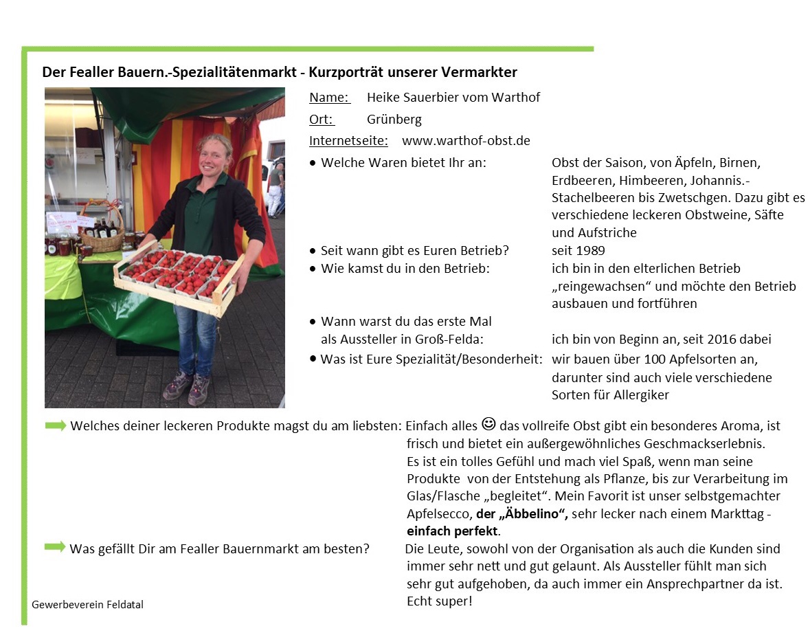 GFeldatal's tweet photo. Kurzportraitserie unserer #Direktvermarkter #bauernmarkt im #feldatal, wieder am 17.Juli https://t.co/rKBa9s9Dpg