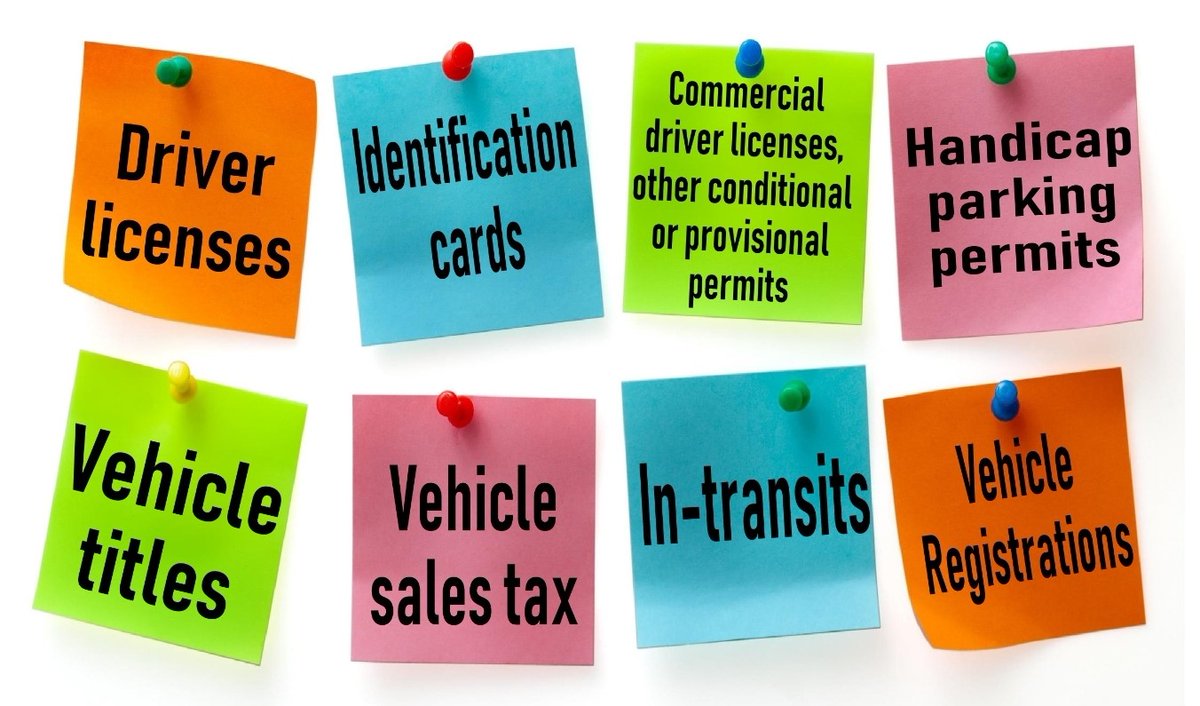 DCSO918's tweet photo. REMINDER: Driver licenses, Identification cards, Commercial driver licenses, other conditional or provisional permits, Handicap parking permits, Vehicle titles, Vehicle sales taxes, In-transits, Vehicle Registrations are required to be obtained and paid by August 31, 2020 https://t.co/e3AVFgAPF3
