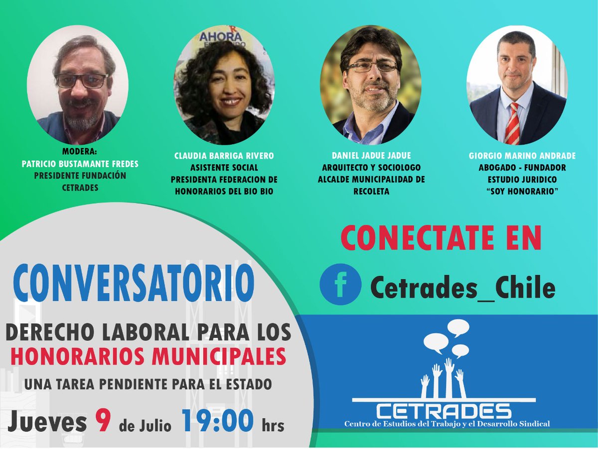 CetradesC's tweet photo. 9 de julio de 2020 https://t.co/oQg2A2CDDB vía @YouTube @danieljadue y @CetradesC  conversando sobre Derecho laboral y trabajadores a honorarios https://t.co/fZg2x2xEMg
